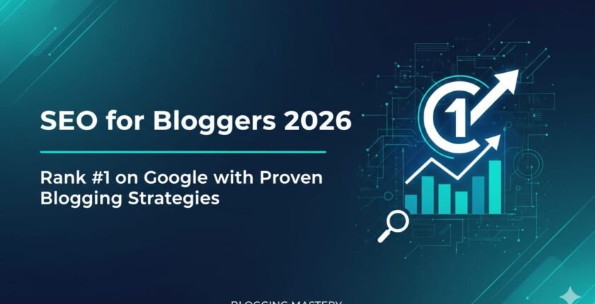 SEO for bloggers 2026 guide showing proven blogging strategies to rank number one on Google search results